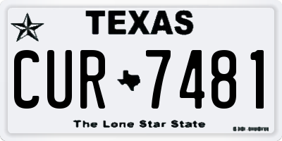 TX license plate CUR7481