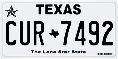 TX license plate CUR7492