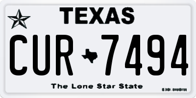 TX license plate CUR7494