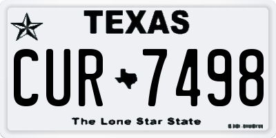TX license plate CUR7498