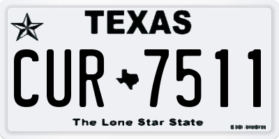 TX license plate CUR7511