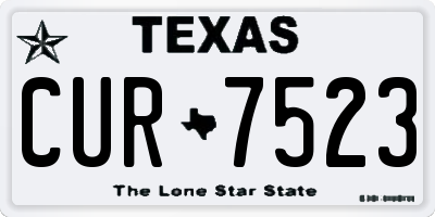 TX license plate CUR7523