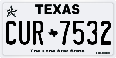 TX license plate CUR7532