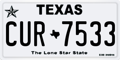 TX license plate CUR7533