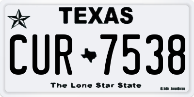 TX license plate CUR7538