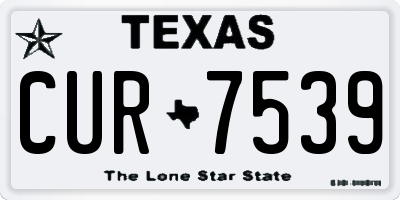 TX license plate CUR7539