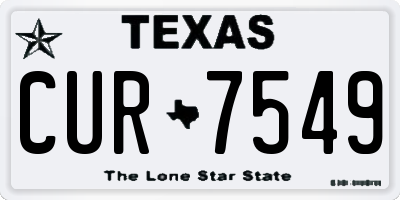 TX license plate CUR7549