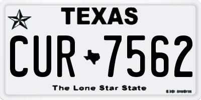 TX license plate CUR7562