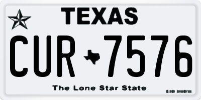 TX license plate CUR7576