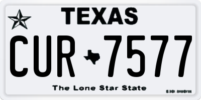 TX license plate CUR7577
