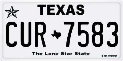 TX license plate CUR7583