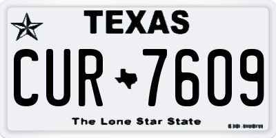 TX license plate CUR7609