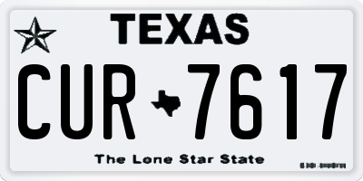 TX license plate CUR7617