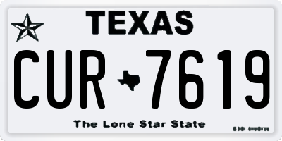 TX license plate CUR7619