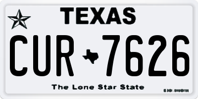 TX license plate CUR7626