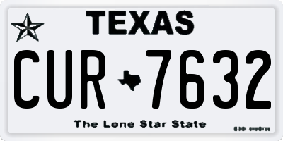 TX license plate CUR7632