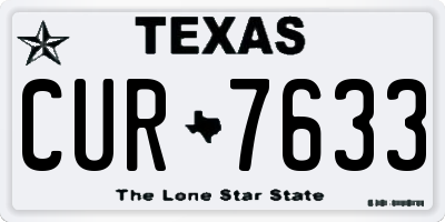 TX license plate CUR7633