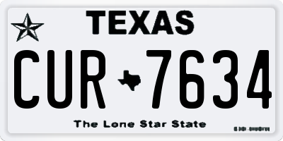 TX license plate CUR7634