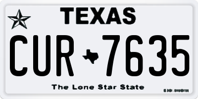 TX license plate CUR7635
