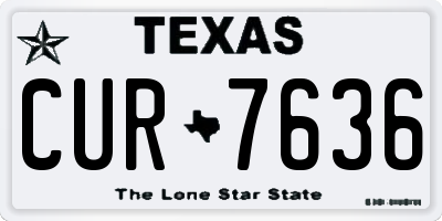 TX license plate CUR7636
