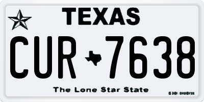 TX license plate CUR7638