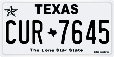 TX license plate CUR7645