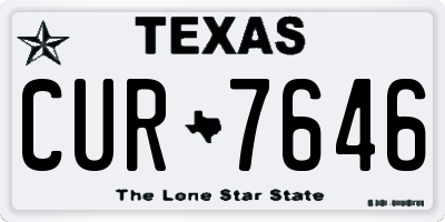 TX license plate CUR7646