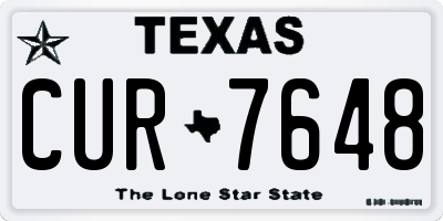 TX license plate CUR7648