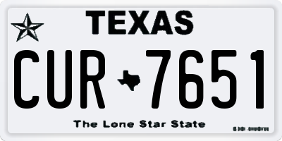 TX license plate CUR7651