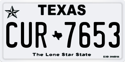 TX license plate CUR7653