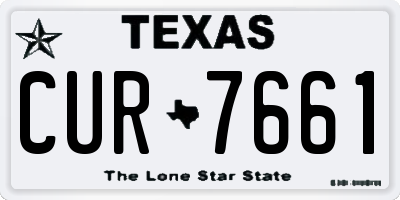 TX license plate CUR7661