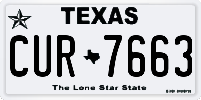 TX license plate CUR7663