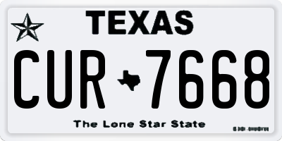 TX license plate CUR7668