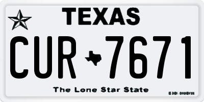 TX license plate CUR7671