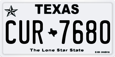 TX license plate CUR7680
