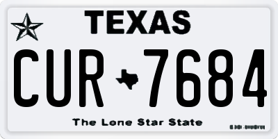 TX license plate CUR7684