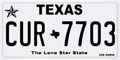 TX license plate CUR7703