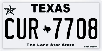 TX license plate CUR7708