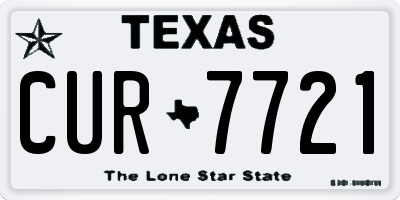 TX license plate CUR7721