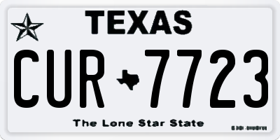 TX license plate CUR7723