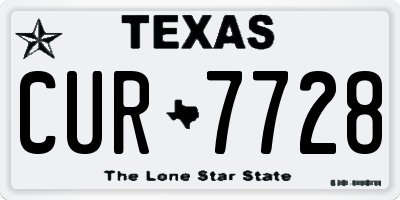 TX license plate CUR7728