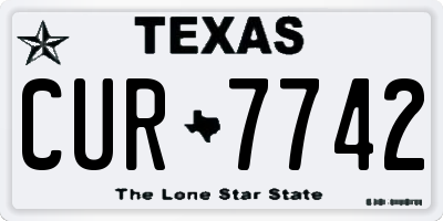 TX license plate CUR7742