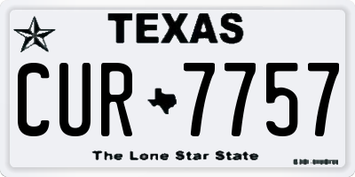 TX license plate CUR7757