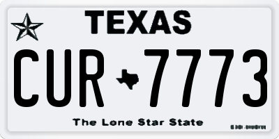 TX license plate CUR7773