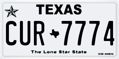 TX license plate CUR7774