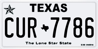 TX license plate CUR7786