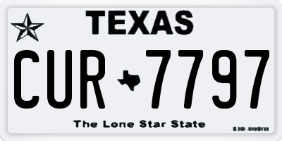 TX license plate CUR7797