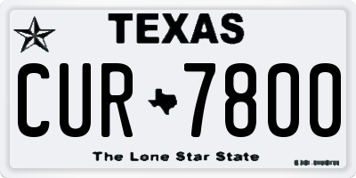 TX license plate CUR7800