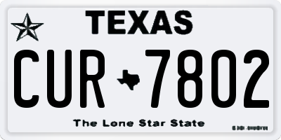 TX license plate CUR7802