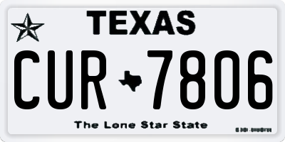 TX license plate CUR7806